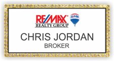 (image for) Remax White - Gold Framed Bling Badge