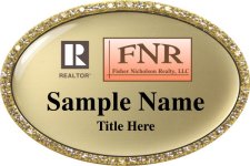 (image for) Fisher Nicholson Realtors Oval Bling Gold badge