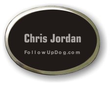 (image for) FollowUpDog.com Executive Black Oval Silver Framed Badge