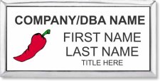 (image for) #FS3 Foodservice Executive White Silver Name Badge