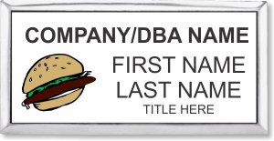 (image for) #FS4 Foodservice Executive White Silver Name Badge