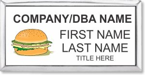 (image for) #FS6 Foodservice Executive White Silver Name Badge