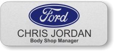 (image for) Ford Dealerships Silver Badge (Blue Logo on top)