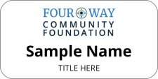 (image for) Four Way Community Foundation White Name Badge