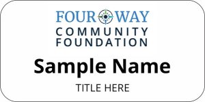 (image for) Four Way Community Foundation White Name Badge