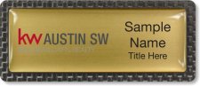 (image for) Keller Williams Austin SW Carbon Frame Gold Anodized Insert badge