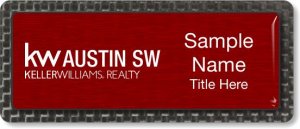 (image for) Keller Williams Austin SW Carbon Frame Red Anodized Insert badge