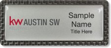 (image for) Keller Williams Austin SW Carbon Frame Silver Anodized Insert badge