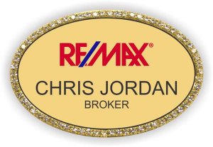 (image for) Remax Style C Gold Oval Bling Badge