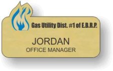 (image for) Gas Utility District Gold Shaped Badge