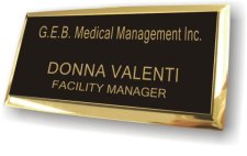 (image for) GEB Medical Management Executive Black w/Gold Frame Badge