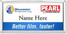 (image for) Gloucester Engineering Co. - Pearl Technologies Executive White/Silver Name Badge