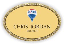 (image for) Remax Balloon Logo Oval Gold Bling Badge