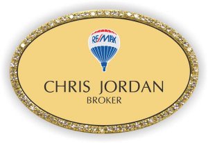 (image for) Remax Balloon Logo Oval Gold Bling Badge