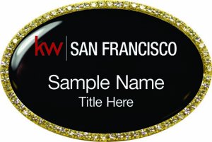 (image for) Keller Williams San Francisco Gold Oval Beyond Bling Badge Black Insert