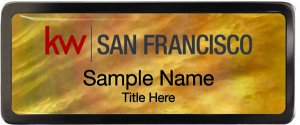 (image for) Keller Williams San Francisco Black Chrome Gold Mother of Pearl Badge