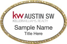 (image for) Keller Williams Austin SW Gold Oval Bling Badge