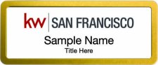 (image for) Keller Williams San Francisco Prestige Gold Anodized White Badge