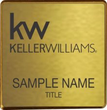 (image for) Keller Williams KW Gold Square Executive Gold Anodized Badge