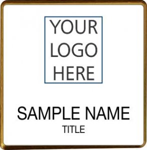 (image for) Custom Logo Gold Square Executive White Badge