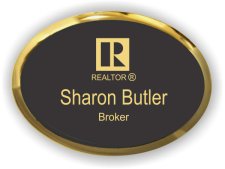 (image for) Realtor Executive Oval Black Gold Badge