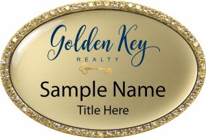 (image for) Golden Key Realty Oval Bling Gold badge