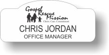 (image for) Gospel Rescue Mission White Shaped Badge