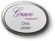 (image for) Grace Limousine Executive Oval Badge w/ Silver Frame