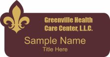 (image for) Greenville Health Care Center, L.L.C. Shaped Burgandy badge
