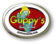 (image for) Guppy's Executive White Logo Only Badge With Silver Frame