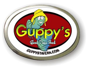 (image for) Guppy\'s Executive White Logo Only Badge With Silver Frame