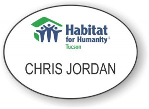 Habitat for Humanity Tucson White Oval Badge - $10.70 | NiceBadge™