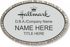 (image for) Hallmark Oval Silver Bling Badge