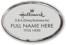 (image for) Hallmark Oval Silver Polished Frame Prestige Badge