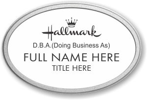 (image for) Hallmark Oval White Pebbled Frame Prestige Badge