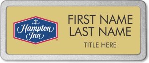 (image for) Hampton Inn Logo A Gold Prestige Badge with Pebbled Frame - Stacked Name