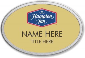 (image for) Hampton Inn Logo A Gold Oval Prestige Badge with Pebbled Frame