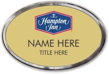 (image for) Hampton Inn Logo A Gold Oval Prestige Badge with Polished Frame