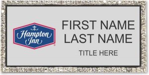 (image for) Hampton Inn Logo A Silver Bling Badge - Stacked Name