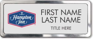 (image for) Hampton Inn Logo A Silver Prestige Badge with Polished Frame - Stacked Name