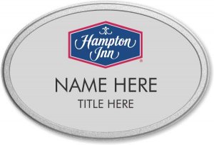 (image for) Hampton Inn Logo A Silver Oval Prestige Badge with Pebbled Frame