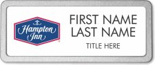 (image for) Hampton Inn Logo A White Prestige Badge with Pebbled Frame - Stacked Name