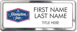 (image for) Hampton Inn Logo A White Prestige Badge with Polished Frame - Stacked Name