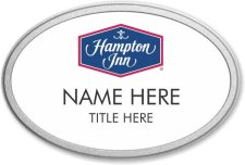 (image for) Hampton Inn Logo A White Oval Prestige Badge with Pebbled Frame