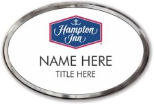 (image for) Hampton Inn Logo A White Oval Prestige Badge with Polished Frame