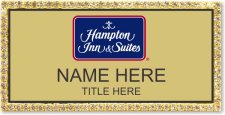 (image for) Hampton Inn & Suites Logo B Gold Bling Badge