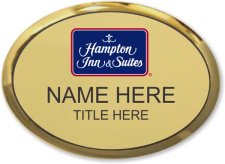 (image for) Hampton Inn & Suites Logo B Executive Oval Gold Badge