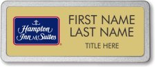 (image for) Hampton Inn & Suites Logo B Gold Prestige Badge with Pebbled Frame - Stacked Name