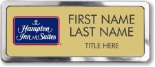 (image for) Hampton Inn & Suites Logo B Gold Prestige Badge with Polished Frame - Stacked Name