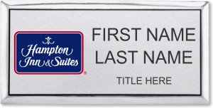 (image for) Hampton Inn & Suites Logo B Executive Silver Badge - Stacked Name